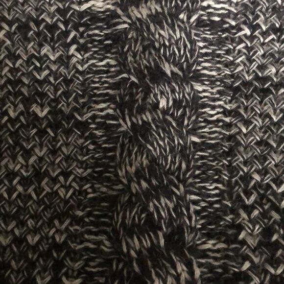 See by Chloe Black White Cable Knit Turtleneck Wool Blend Sweater Dress - Picture 7 of 7